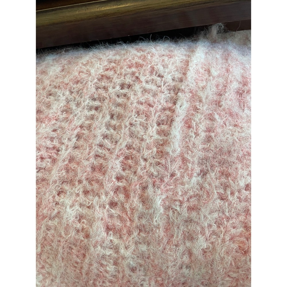 Anthropologie Funnel Neck Poncho Pullover‎ One Size Pink Fuzzy Oversize Cozy - Picture 9 of 10